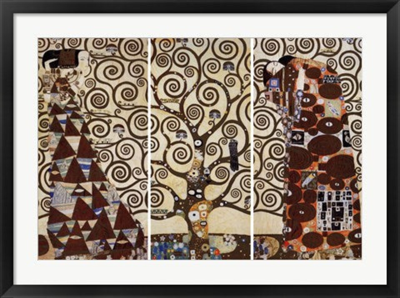 Framed Art Tree of Life, c.1909 (triptych) by Gustav Klimt Wall Decor 18x24 Artwork